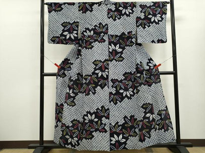 平和屋着物∴夏物　浴衣　有松鳴海絞り　笹　蜘蛛絞り　綿　逸品　CABL8014ze