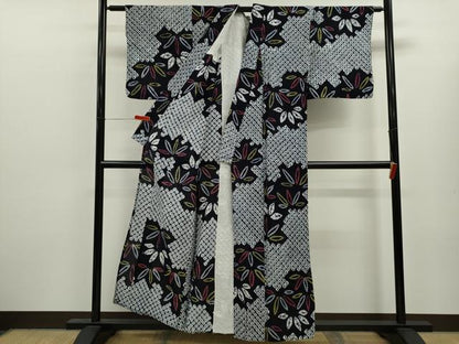 平和屋着物∴夏物　浴衣　有松鳴海絞り　笹　蜘蛛絞り　綿　逸品　CABL8014ze