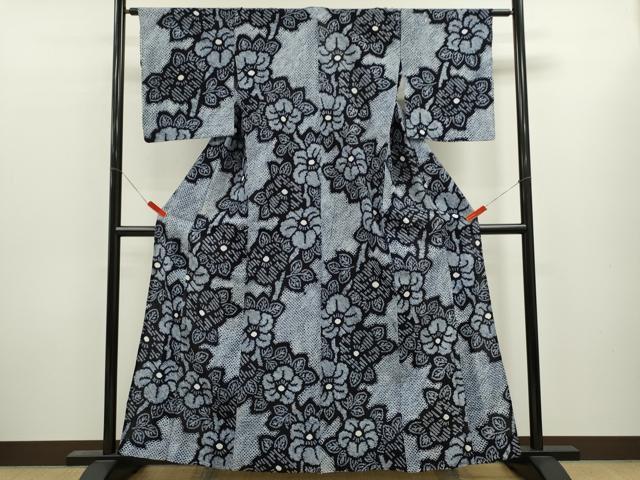 平和屋着物∴夏物　浴衣　有松鳴海絞り　草花文　松坂屋扱い　綿　逸品　CABL8015ze