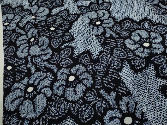 平和屋着物∴夏物　浴衣　有松鳴海絞り　草花文　松坂屋扱い　綿　逸品　CABL8015ze