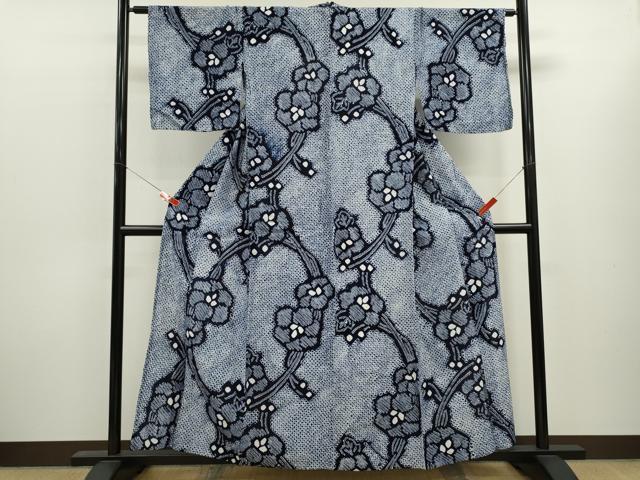 平和屋着物∴夏物　浴衣　有松鳴海絞り　枝花文　綿　逸品　CABL8018ze