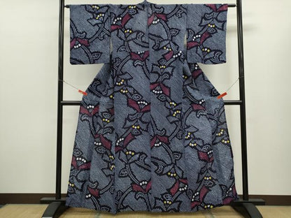 平和屋着物∴夏物　浴衣　有松鳴海絞り　枝花文　綿　逸品　CABL8019ze
