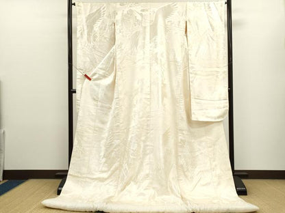 平和屋本店●白無垢　白打掛　お引きずり　和装　婚礼　結婚式　花嫁　神社挙式　飛鶴花鳥文　逸品　CABL8062ze
