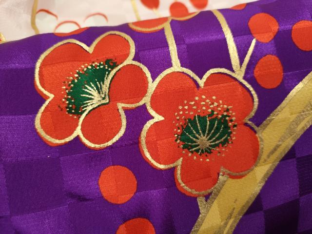 平和屋本店●お引きずり・お引き摺り　訪問着　和装　舞台　舞妓　芸妓　芸者　衣装　枝梅文　金彩　洗える着物　CABL8063ze