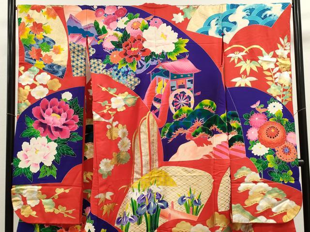 平和屋本店●色打掛　お引きずり　和装　婚礼　結婚式　花嫁　神社挙式　松竹梅地紙御所車草花文　金銀彩　逸品　CABL8067ze