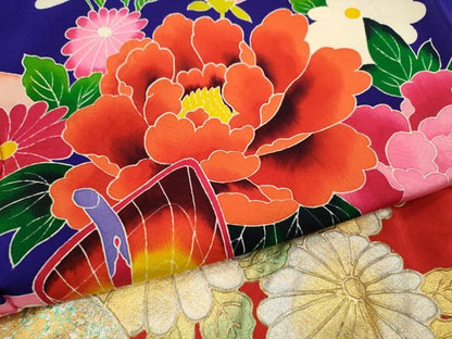 平和屋本店●色打掛　お引きずり　和装　婚礼　結婚式　花嫁　神社挙式　松竹梅地紙御所車草花文　金銀彩　逸品　CABL8067ze