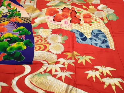 平和屋本店●色打掛　お引きずり　和装　婚礼　結婚式　花嫁　神社挙式　松竹梅地紙御所車草花文　金銀彩　逸品　CABL8067ze