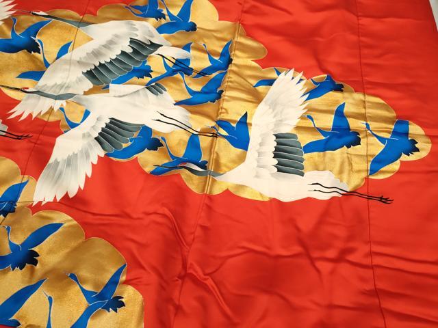 平和屋本店●色打掛　お引きずり　和装　婚礼　結婚式　花嫁　神社挙式　雲取り飛鶴文　金彩　逸品　CABL8069ze
