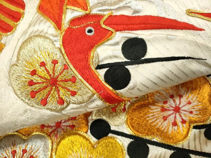 平和屋本店●色打掛　お引きずり　和装　婚礼　結婚式　花嫁　神社挙式　駒刺繍　群鶴梅文　金銀糸　逸品　CABL8073ze