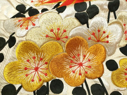 平和屋本店●色打掛　お引きずり　和装　婚礼　結婚式　花嫁　神社挙式　駒刺繍　群鶴梅文　金銀糸　逸品　CABL8073ze