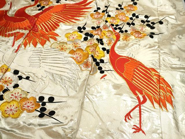 平和屋本店●色打掛　お引きずり　和装　婚礼　結婚式　花嫁　神社挙式　駒刺繍　群鶴梅文　金銀糸　逸品　CABL8073ze