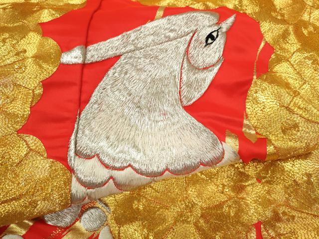 平和屋本店●色打掛　お引きずり　総刺繍　駒刺繍　和装　婚礼　結婚式　花嫁　神社挙式　尾長鳥梅文　金銀糸　逸品　CABL8079ze