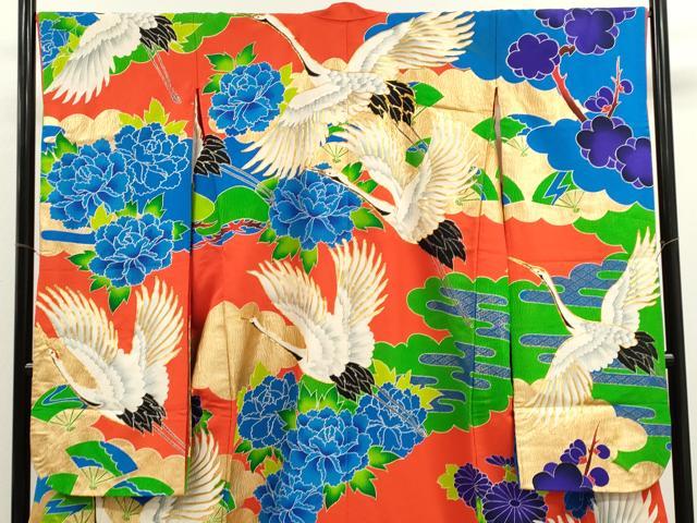 平和屋本店●色打掛　お引きずり　和装　婚礼　結婚式　花嫁　神社挙式　駒刺繍　雲取り飛鶴花文　金彩　逸品　CABL8080ze