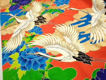 平和屋本店●色打掛　お引きずり　和装　婚礼　結婚式　花嫁　神社挙式　駒刺繍　雲取り飛鶴花文　金彩　逸品　CABL8080ze