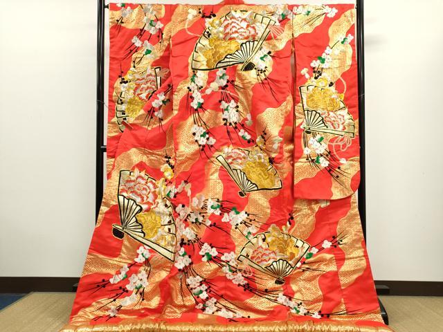 平和屋本店●色打掛　お引きずり　和装　婚礼　結婚式　花嫁　神社挙式　総刺繍　駒刺繍　檜扇吉祥草花文　金銀糸　逸品　CABL8086ze