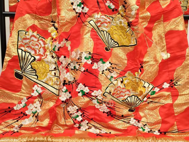 平和屋本店●色打掛　お引きずり　和装　婚礼　結婚式　花嫁　神社挙式　総刺繍　駒刺繍　檜扇吉祥草花文　金銀糸　逸品　CABL8086ze