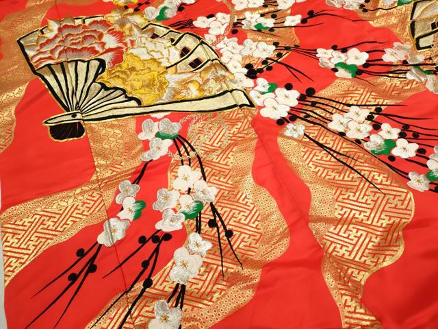 平和屋本店●色打掛　お引きずり　和装　婚礼　結婚式　花嫁　神社挙式　総刺繍　駒刺繍　檜扇吉祥草花文　金銀糸　逸品　CABL8086ze