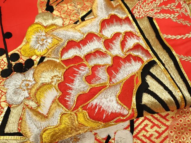 平和屋本店●色打掛　お引きずり　和装　婚礼　結婚式　花嫁　神社挙式　総刺繍　駒刺繍　檜扇吉祥草花文　金銀糸　逸品　CABL8086ze