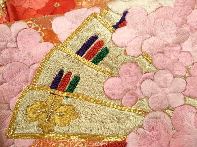 平和屋本店●色打掛　お引きずり　和装　婚礼　結婚式　花嫁　神社挙式　総刺繍　駒刺繍　檜扇飛鶴草花文　金銀糸　逸品　CABL8087ze