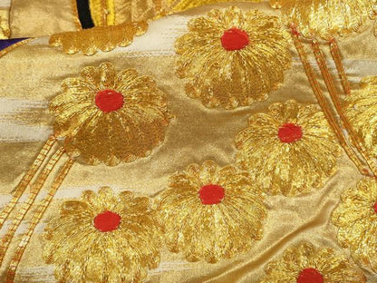 平和屋本店●色打掛　お引きずり　和装　婚礼　結婚式　花嫁　神社挙式　駒刺繍　御所車菊文　金糸　逸品　CABL8092ze