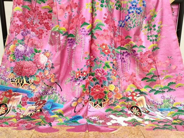平和屋本店●色打掛　和装　婚礼　結婚式　花嫁　神社挙式　松竹梅花車文　金銀彩　仮絵羽　逸品　未使用　CABL8104ze