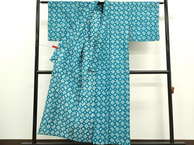 平和屋着物∴夏物　浴衣　有松鳴海絞り　抽象文　綿　逸品　CABL8108ze
