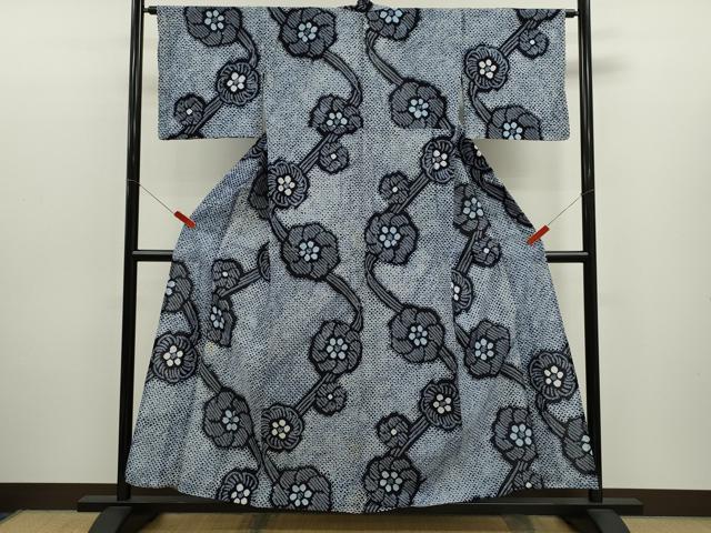 平和屋着物∴夏物　浴衣　有松鳴海絞り　舞花文　綿　逸品　CABL8109ze