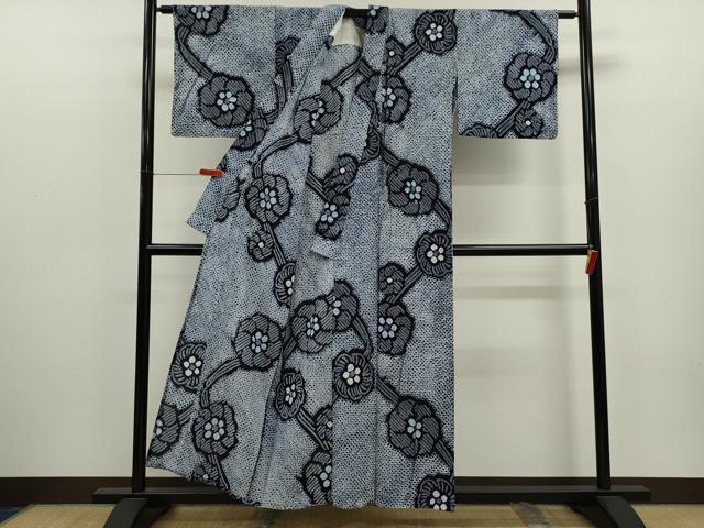 平和屋着物∴夏物　浴衣　有松鳴海絞り　舞花文　綿　逸品　CABL8109ze