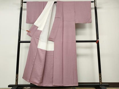 平和屋着物▼上質な色無地　紋意匠　石竹色　正絹　逸品　CABL8404ut