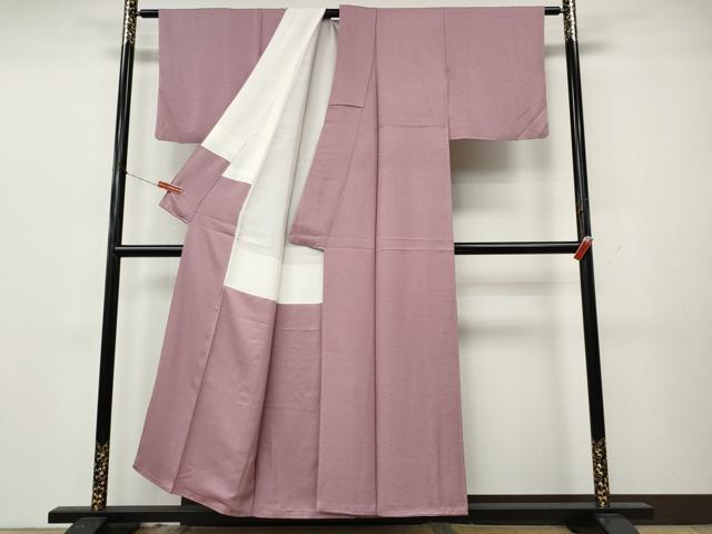 平和屋着物▼上質な色無地　紋意匠　石竹色　正絹　逸品　CABL8404ut