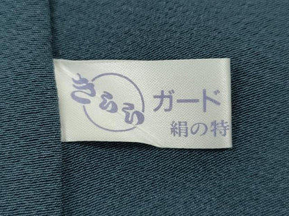 平和屋着物●上質な色無地　御召御納戸色　正絹　逸品　CABL8409ut