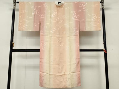 平和屋着物●長襦袢　袷　露芝舞蝶地紋　暈し染め　正絹　逸品　未使用　CABL8411ut