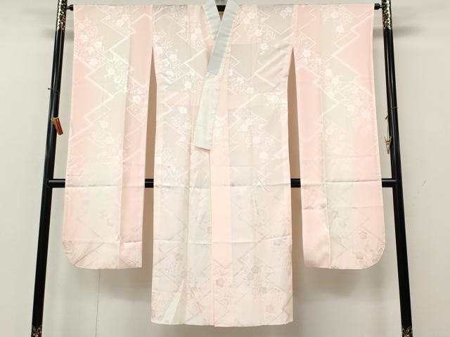 平和屋着物●振袖用長襦袢　無双仕立て　松皮菱梅地紋　暈し染め　正絹　逸品　CABL8413ut