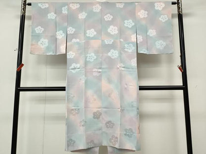 平和屋着物●長襦袢　無双仕立て　舞梅地紋　暈し染め　正絹　逸品　未使用　CABL8414ut