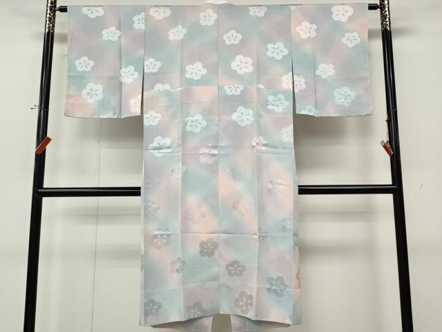 平和屋着物●長襦袢　無双仕立て　舞梅地紋　暈し染め　正絹　逸品　未使用　CABL8414ut