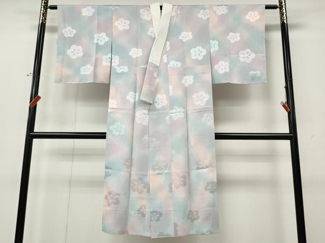 平和屋着物●長襦袢　無双仕立て　舞梅地紋　暈し染め　正絹　逸品　未使用　CABL8414ut