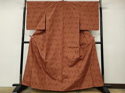 平和屋着物●上質な紬　琉球絣文様　正絹　逸品　未使用　CABL8417ut