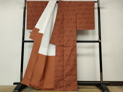 平和屋着物●上質な紬　琉球絣文様　正絹　逸品　未使用　CABL8417ut