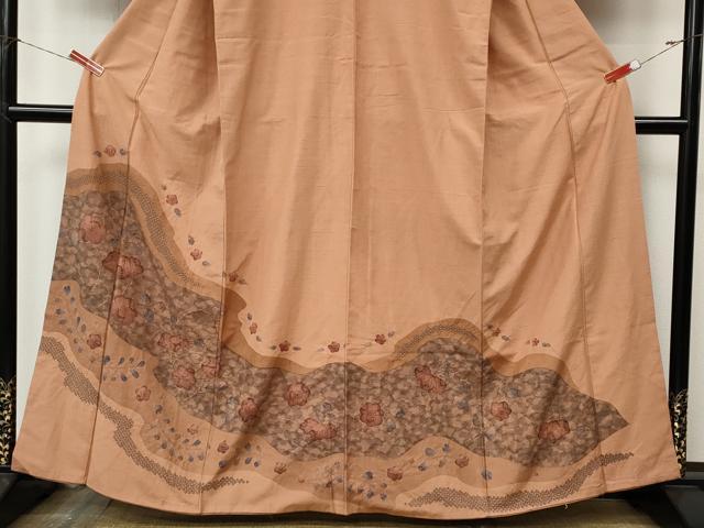 平和屋着物●訪問着　紬地　辻が花　絞り　正絹　逸品　CABL8418ut