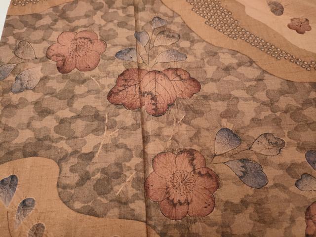 平和屋着物●訪問着　紬地　辻が花　絞り　正絹　逸品　CABL8418ut
