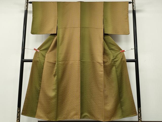 平和屋着物●染色作家　斉藤三才　小紋　縞　暈し染め　正絹　逸品　CABL8420ut