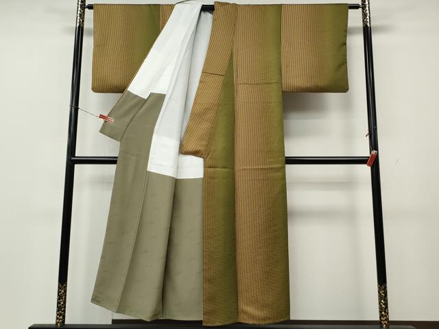 平和屋着物●染色作家　斉藤三才　小紋　縞　暈し染め　正絹　逸品　CABL8420ut