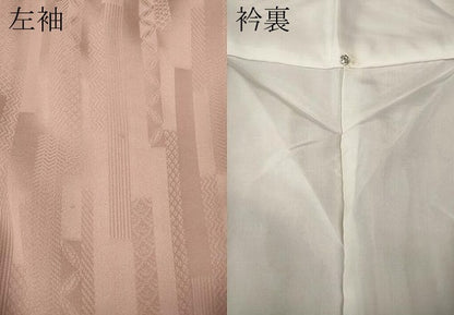 平和屋着物●上質な色無地　短冊重ね吉祥地紋　虹色　正絹　逸品　CABL8422ut