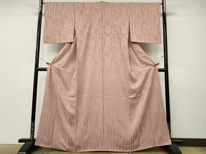 平和屋着物●上質な色無地　短冊重ね吉祥地紋　虹色　正絹　逸品　CABL8422ut
