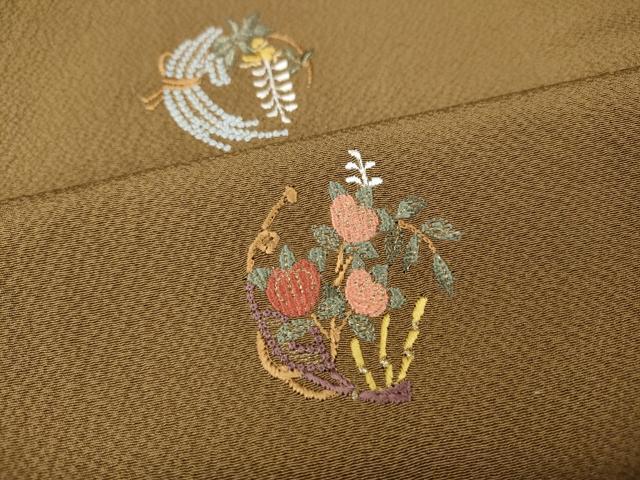 平和屋着物●訪問着　総刺繍　雪輪流水草花文　金糸　正絹　逸品　CABL8423ut