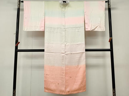 平和屋着物●長襦袢　袷　舞蝶文　暈し染め　金彩　正絹　逸品　CABL8429ut