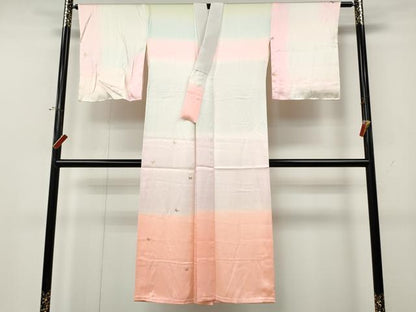 平和屋着物●長襦袢　袷　舞蝶文　暈し染め　金彩　正絹　逸品　CABL8429ut