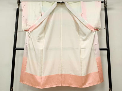 平和屋着物●長襦袢　袷　舞蝶文　暈し染め　金彩　正絹　逸品　CABL8429ut