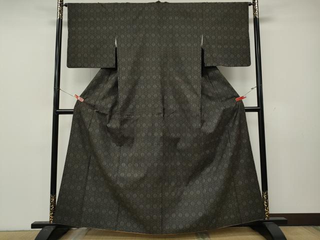 平和屋着物●本場大島紬　7マルキ　吉祥花文　正絹　逸品　CABL8434ut