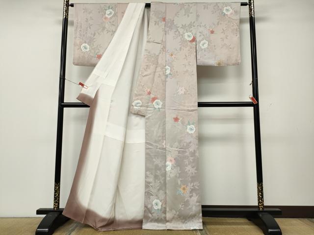 平和屋着物●上質な小紋　地紋起こし　草花文　正絹　逸品　CABL8435ut